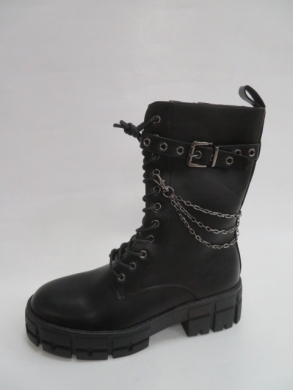 Kozaki damskie jesienne na płaskim (36-41) DE1068 BLACK