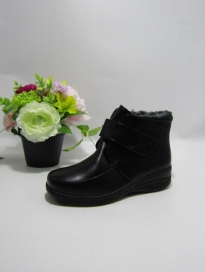Botki damskie ocieplane na płaskim (36-41) 9903 BLACK