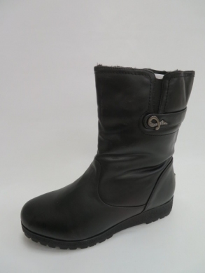 Kozaki damskie ocieplane na płaskim (39-43) 7273-6 BLACK