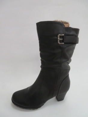 Kozaki damskie ocieplane na obcasie (39-41) 88177-121 BLACK