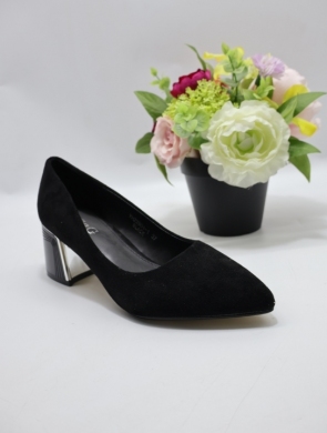 Czółenki damskie na obcasie (36-41) XYH-23904-1 BLACK