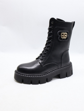 Botki damskie na płaskim (36-41) DE833 BL/PU