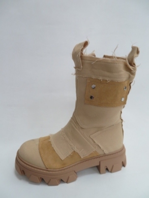 Kozaki damskie jesienne na płaskim (36-41) NC1263 KHAKI