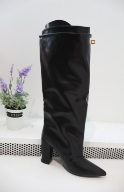 Kozaki damskie na obcasie (36-41) 2912A BLACK