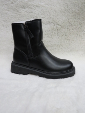 Botki damskie ocieplane na płaskim (36-41) E8215-1 BLACK