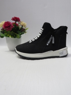 Botki damskie ocieplane na płaskim (36-41) 9132-1 BLACK
