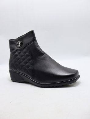 Botki damskie ocieplane na koturnie (39-43) B08T BLACK