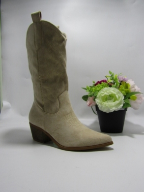 Kozaki damskie na obcasie (36-41) A9521 BEIGE