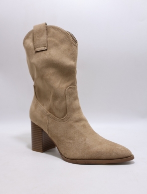Botki damskie ocieplane na obcasie (36-41) C918 BEIGE