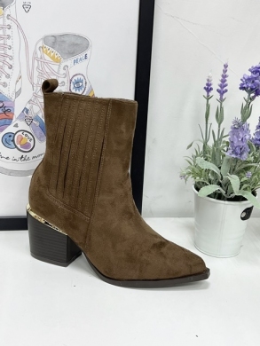 Botki damskie na obcasie (36-41) B904 BROWN
