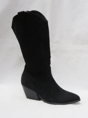 Kozaki damskie na obcasie (36-41) 7623 BLACK
