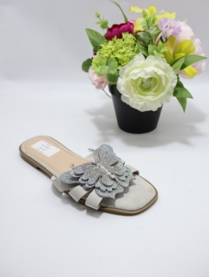 Klapki damskie na płaskim (36-41) R172 GREY