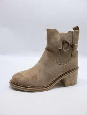 Botki damskie ocieplane na obcasie (36-41) FR832 KHAKI