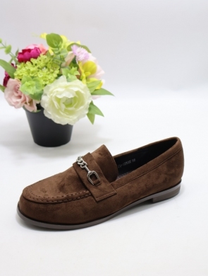 Mokasyny damskie na płaskim (36-41) H8-1053 BROWN