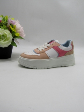 Buty sportowe damskie na płaskim (36-41) AB977 WHITE/ROSE