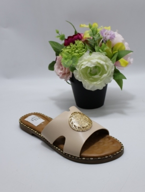 Klapki damskie na płaskim (36-41) L2857 BEIGE