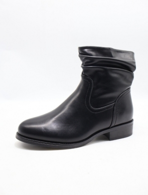 Botki damskie ocieplane na płaskim (36-41) 7202 BLACK