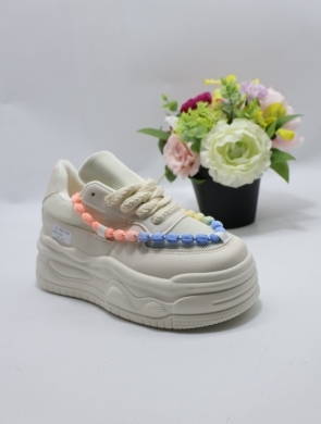 Buty sportowe damskie na płaskim (36-41) 8982 BEIGE