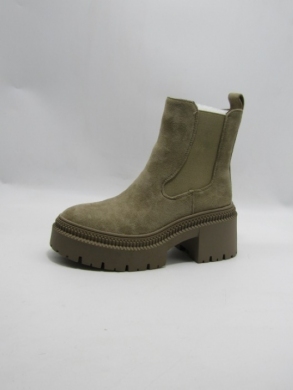 Botki damskie ocieplane na obcasie (36-41) 9682 KHAKI