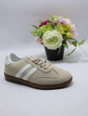 Buty sportowe damskie na płaskim (36-41) 77663-11 BE/WH