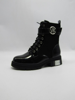 Botki damskie ocieplane na płaskim (36-41) SA3065-16 BLACK