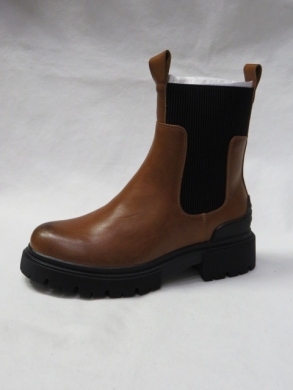 Botki damskie ocieplane na płaskim (36-41) C806 CAMEL