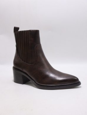 Botki damskie ocieplane na obcasie (36-41) C908 BROWN
