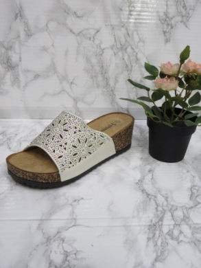 Klapki damskie na koturnie (36-41) BG115 WHITE