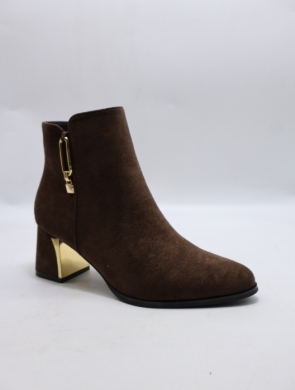 Botki damskie na obcasie (36-41) 1338 BROWN