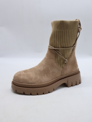 Botki damskie na płaskim (36-41) 5763 KHAKI
