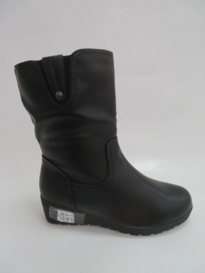 Kozaki damskie ocieplane na płaskim (39-43) D885-2 BLACK