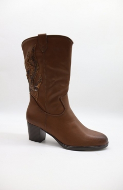 Kozaki damskie ocieplane na obcasie (36-41) 2266 BROWN