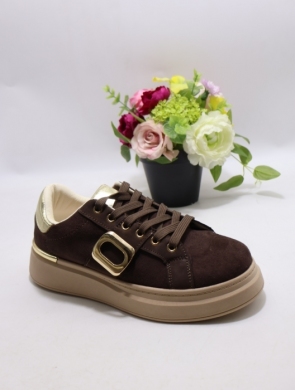 Buty sportowe damskie na płaskim (36-41) GB106 BROWN