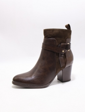Botki damskie na obcasie (36-41) F6815 BROWN