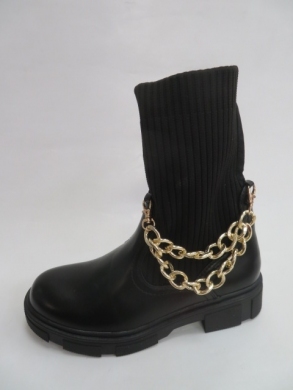 Kozaki damskie jesienne na płaskim (36-41) 6322-1 BLACK