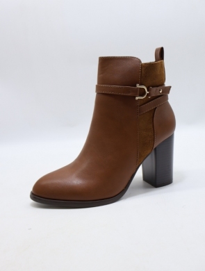 Botki damskie ocieplane na obcasie (36-41) 68195 CAMEL