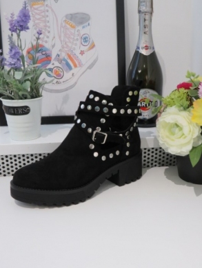 Botki damskie na obcasie (36-41) 8358 BLACK