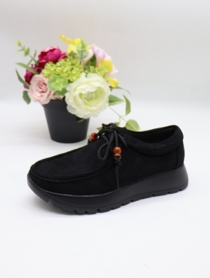 Półbuty damskie na płaskim (36-41) 6889 BLACK
