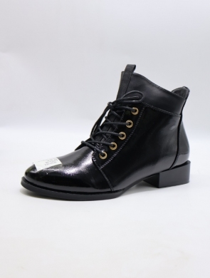 Botki damskie ocieplane na płaskim (36-41) AXHX-98 BLACK