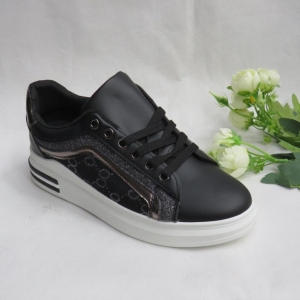 Buty sportowe damskie na koturnie (36-41) 0032-1 BLACK