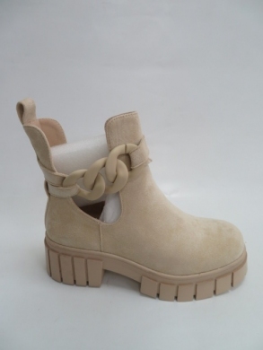 Botki damskie jesienne na płaskim (36-41) RQ427 BEIGE
