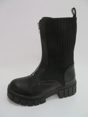 Kozaki damskie jesienne na płaskim (36-41) QT09 BLACK