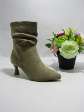 Botki damskie na szpilce (36-41) 9512A KHAKI
