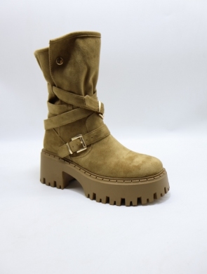 Botki damskie na obcasie (36-41) QH7825 KHAKI