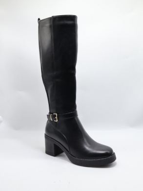 Kozaki damskie ocieplane na obcasie (36-41) 68258 BLACK