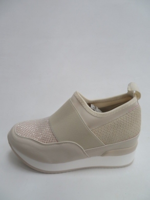 Buty sportowe damskie na koturnie (36-41) 2102 BEIGE