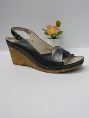Sandały damskie na koturnie (36-41) 7AA227 BLACK/SILVER