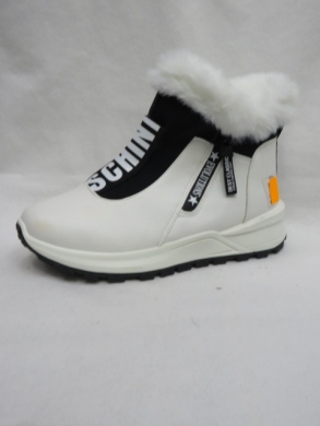 Botki damskie ocieplane na płaskim (36-41) 9130-8 WHITE