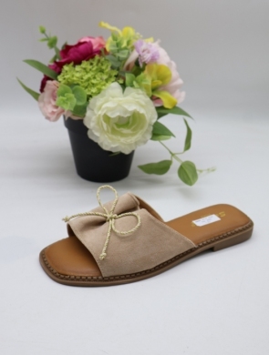 Klapki damskie na płaskim (36-41) HD-47 BEIGE