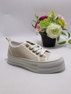 Trampki damskie na płaskim (36-41) K1738 BEIGE